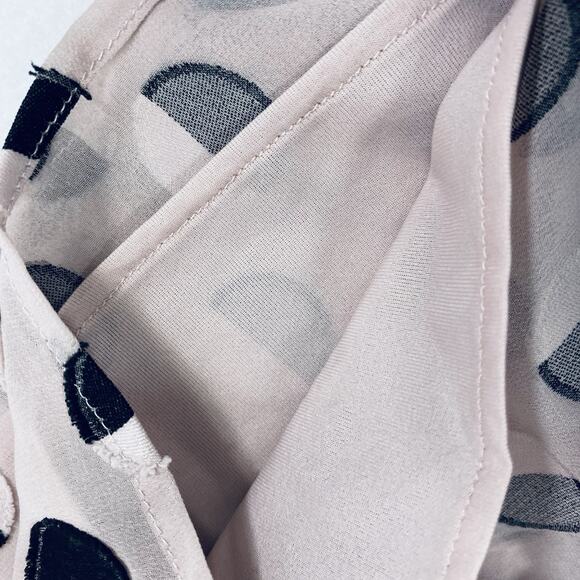 Nine‎ West Top Womens Large Pale Pink Black Polka Dot Sleeveless Dress Blouse - Picture 10 of 10